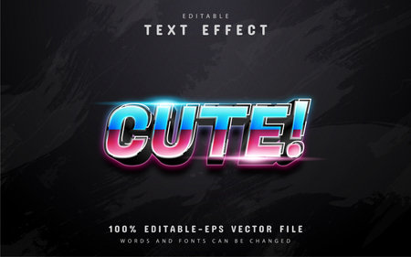 Cute 3d text effect editableのイラスト素材