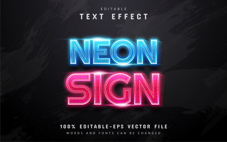 Neon sign text effect editableのイラスト素材