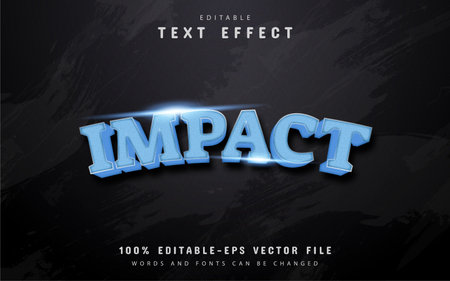 Impact text, 3d blue stye text effectのイラスト素材