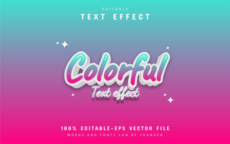 Colorful 3d gradient style text effectのイラスト素材