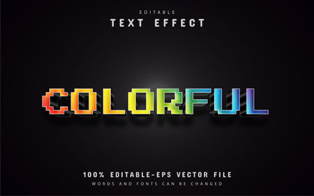Colorful pixel text effectsのイラスト素材