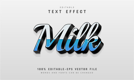 Milk text effect editableのイラスト素材