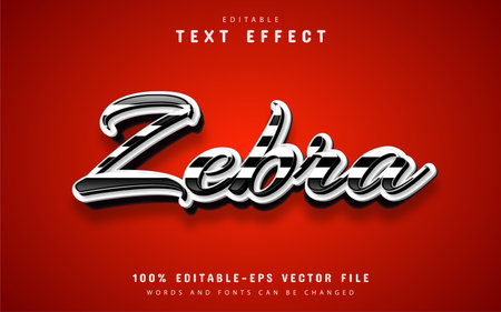 Zebra text effect editableのイラスト素材