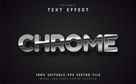 Chrome text effect editableのイラスト素材