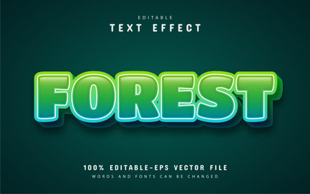 Forest text, editable 3d text effectのイラスト素材
