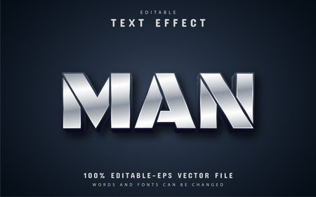 Man text, metalic style text effectのイラスト素材