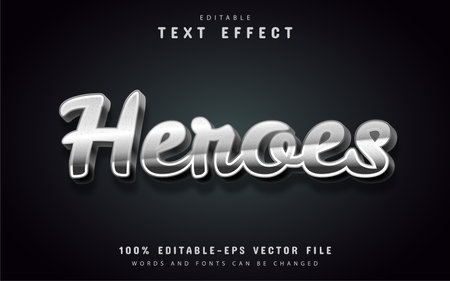 Heroes text, silver style text effectのイラスト素材