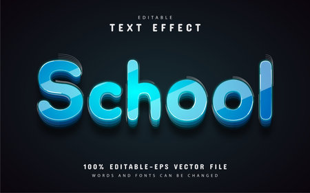 School text, blue 3d text effectのイラスト素材