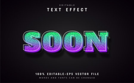 Soon text, gradient style text effectのイラスト素材