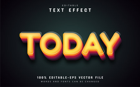 Today text, editable text effectのイラスト素材