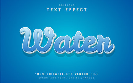 Water text effect editableのイラスト素材