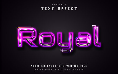 Royal text, editable purple neon style text effectのイラスト素材