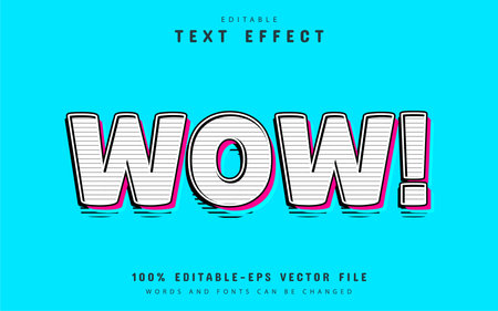 Wow text, comic style text effectのイラスト素材