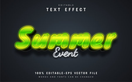 Summer event text, neon style text effectのイラスト素材