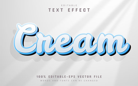 Cream text effect editableのイラスト素材