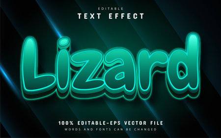 Lizard text, editable blue neon style text effectのイラスト素材