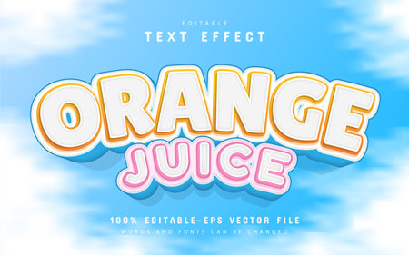 Orange juice text effect editableのイラスト素材