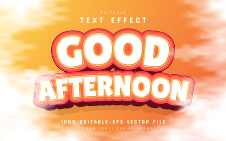 Good afternoon text, editable 3d text effectのイラスト素材