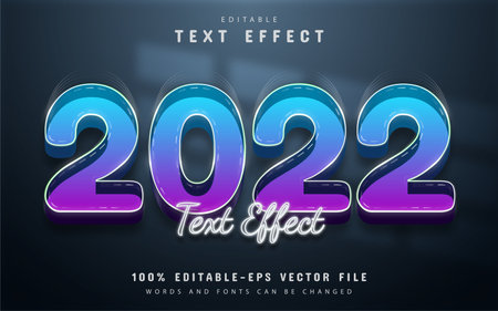 2022 text effect editable gradient 3d styleのイラスト素材