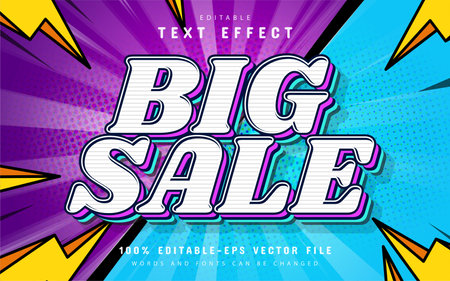 Big sale text effect cartoon styleのイラスト素材