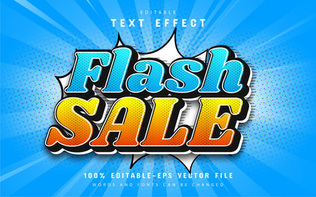 Flash sale comic style text effect editableのイラスト素材