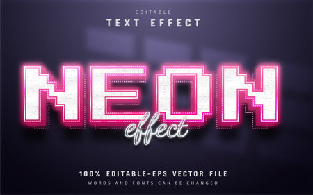 Pink neon text effect editableのイラスト素材