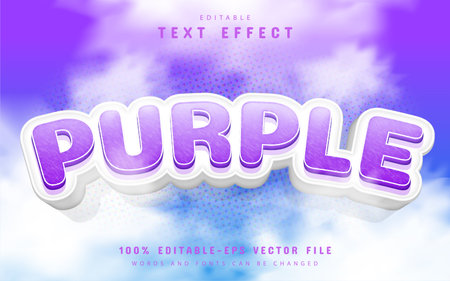 Purple text effect cartoon styleのイラスト素材