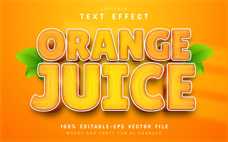 Orange juice text effect editableのイラスト素材