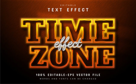 Time zone text effect neon styleのイラスト素材
