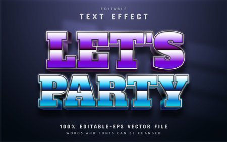 Lets party text, retro 80s style text effect