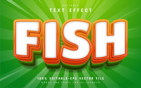 Fish comic cartoon text effectのイラスト素材