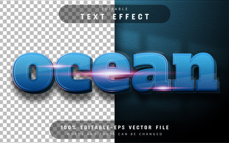 Ocean text effect editableのイラスト素材