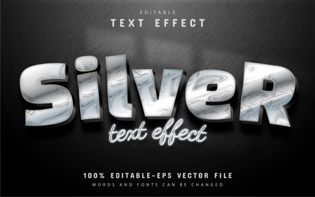 Silver text effect editableのイラスト素材
