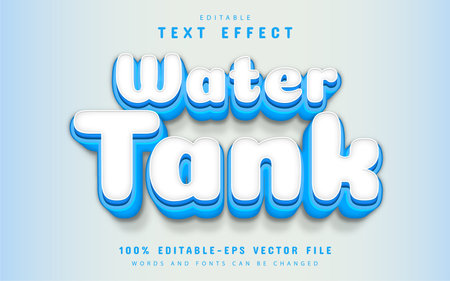Water tank text effect editableのイラスト素材