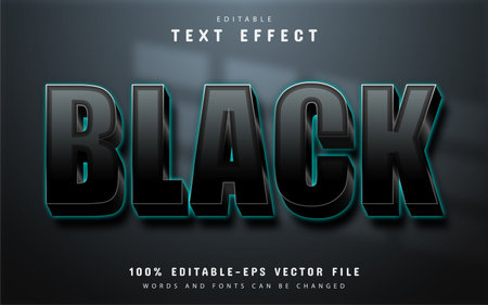 Black 3d text effect editableのイラスト素材