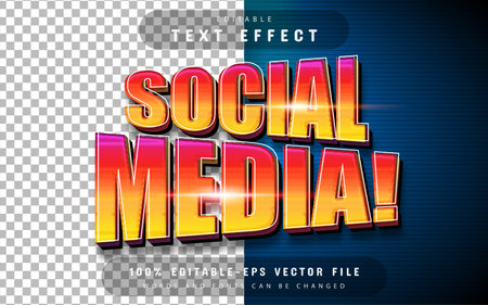 Social media text effect editableのイラスト素材