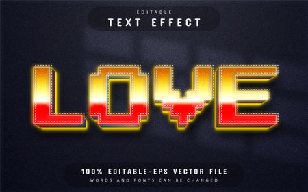 Love pixel 3d text effect editableのイラスト素材
