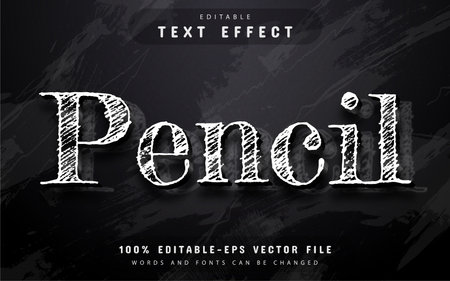 Pencil text effect editableのイラスト素材