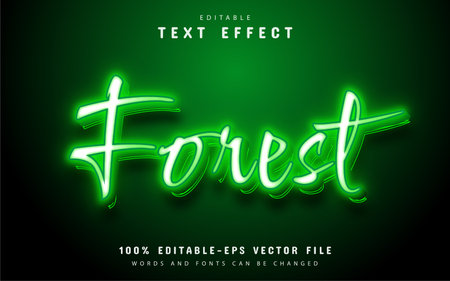 Forest neon style text effectのイラスト素材