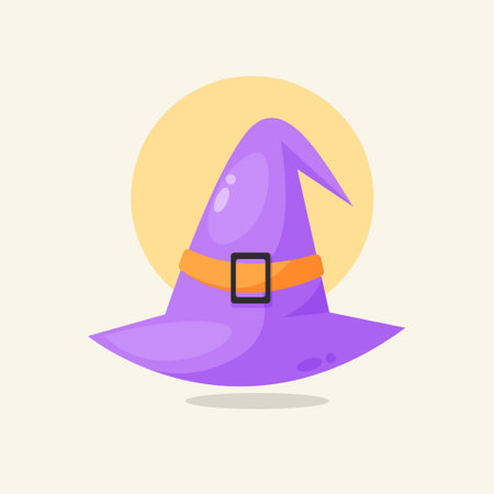 halloween witch hat icon cartoon illustrationのイラスト素材