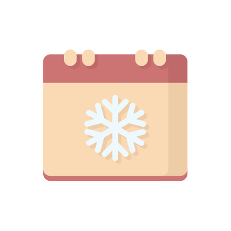 Christmas calendar icon flat style vector designのイラスト素材