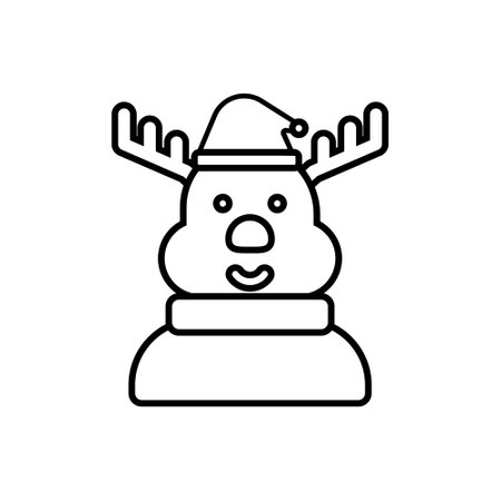 Reindeer icon outline style design vectorのイラスト素材