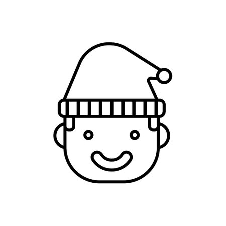 boy icon outline style design vectorのイラスト素材