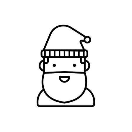 Santa Claus icon outline style design vectorのイラスト素材