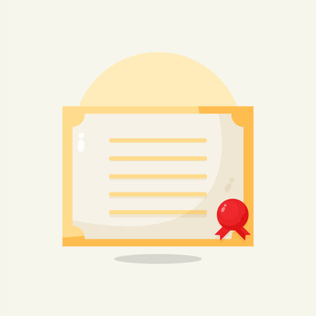 Certificate icon design cartoon illustrationのイラスト素材