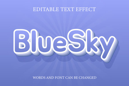 Blue sky 3d style text effectのイラスト素材