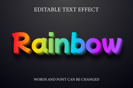 Rainbow 3d colorful style text effectのイラスト素材