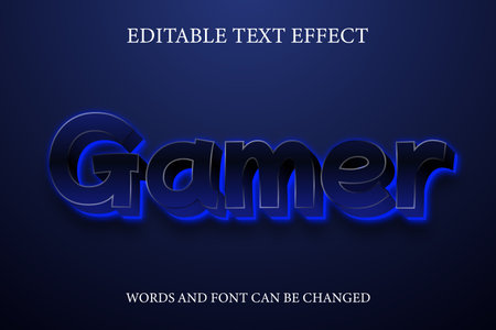 Gamer 3d blue dark style text effectのイラスト素材