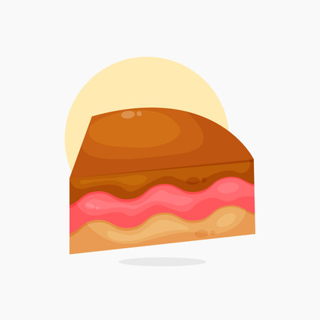cake slice icon cartoon style illustration
