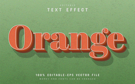 Orange 3d vintage style text effect